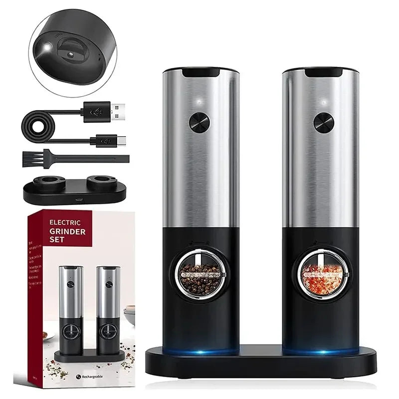 USB Rechargeable Electric Salt & Pepper Grinder