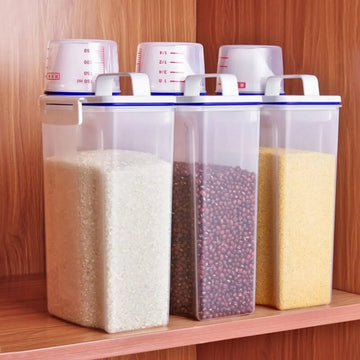 Rice & Grain Storage Canister with Measuring Cup